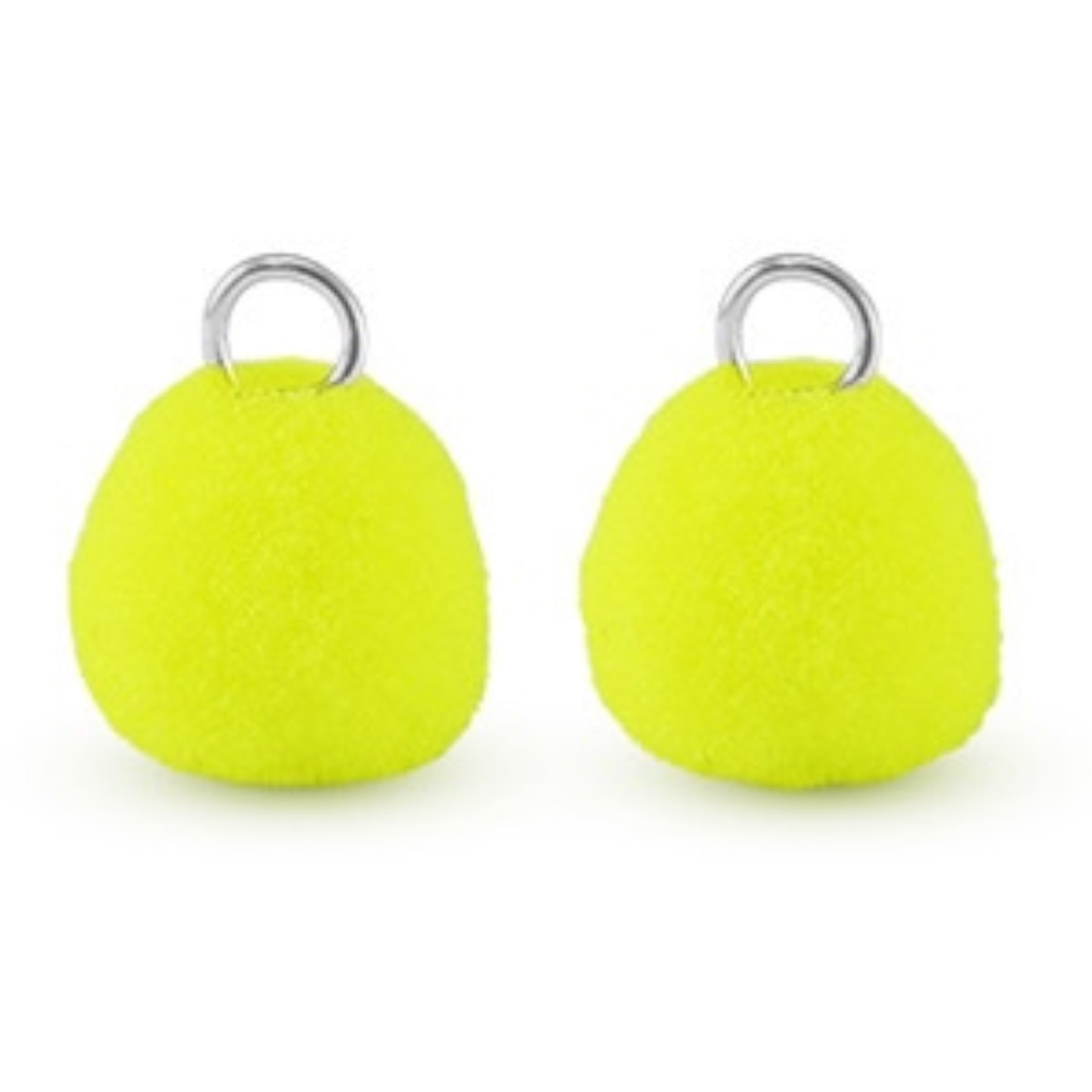 2 Mini Pompom Anhänger mit Öse