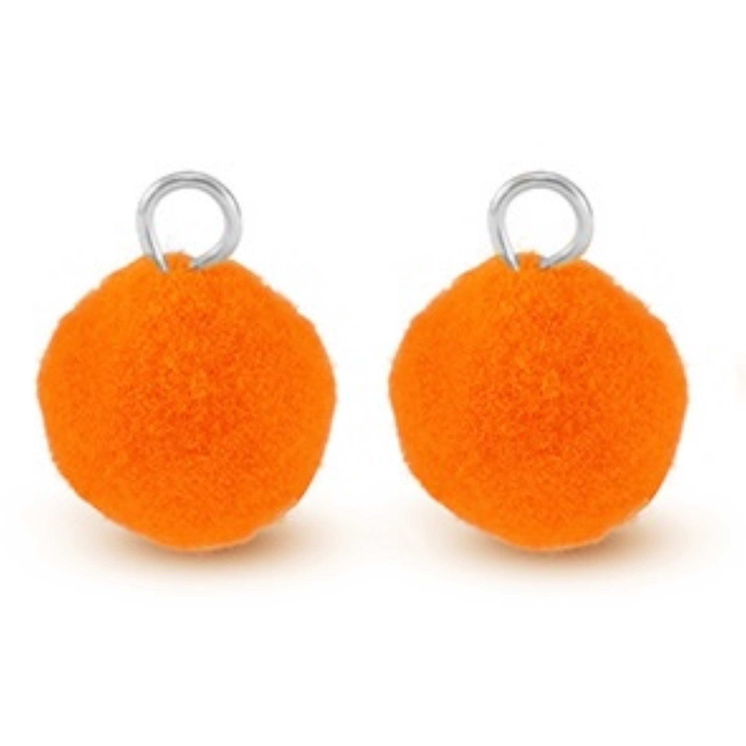 2 Mini Pompom Anhänger mit Öse