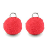 2 Mini Pompom Anhänger mit Öse