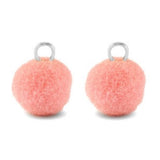 2 Mini Pompom Anhänger mit Öse