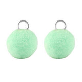 2 Mini Pompom Anhänger mit Öse