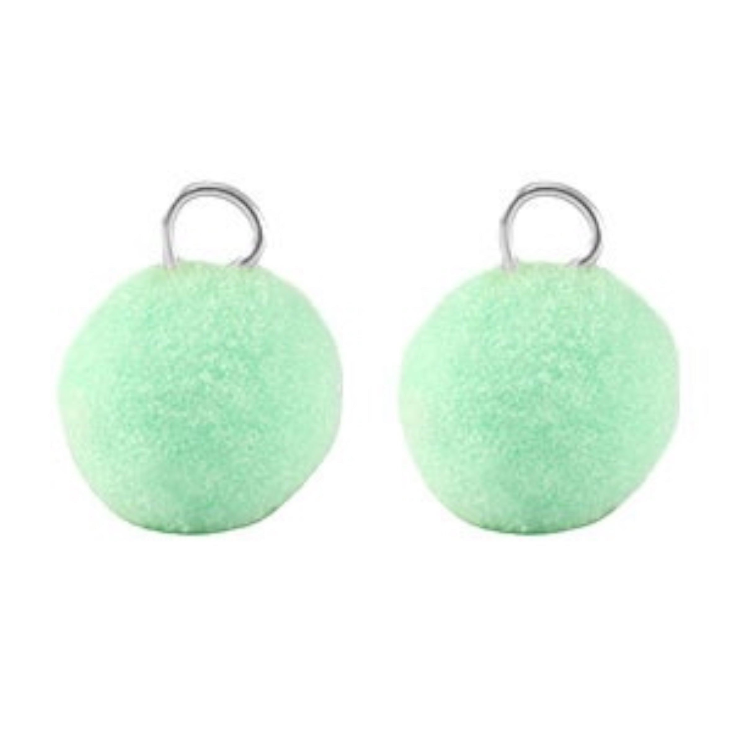 2 Mini Pompom Anhänger mit Öse
