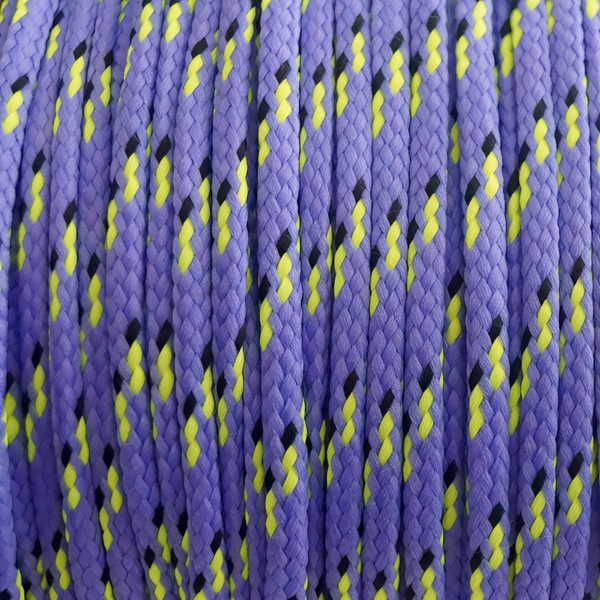 1 Meter Geflochtene Kordel - Ø4mm - Lila/Neon